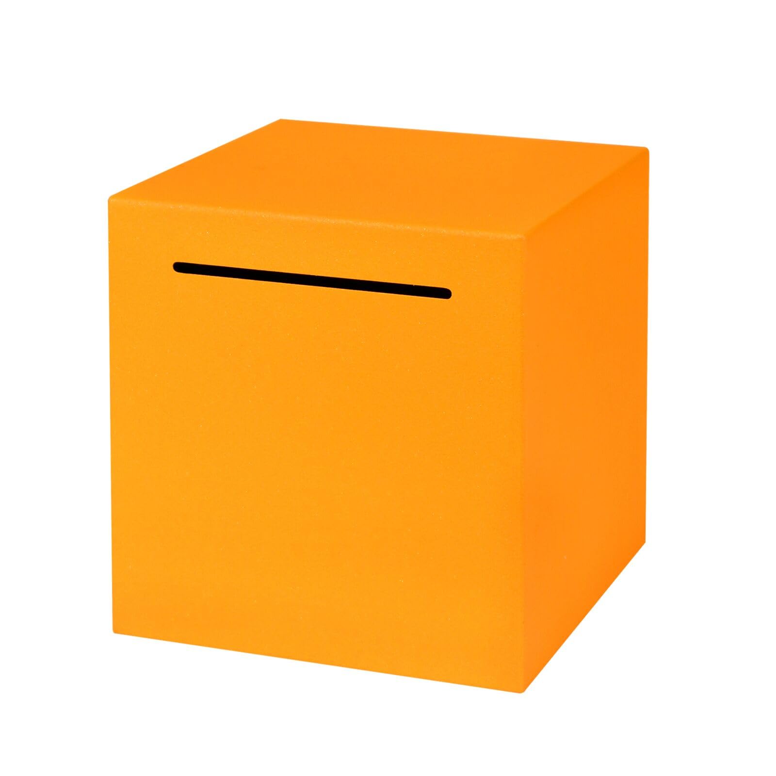 Photo 1 of Adult Piggy Bank, Must Break to Open Money Bank, Unbreakable Stainless Steel Money Box, Metal Saving Box (4.72 inch) (Orange)