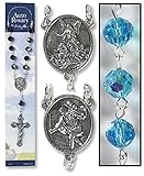 Roman Catholic Church Saint Guardian Angel Aqua Auto Rosary Cars Bikes