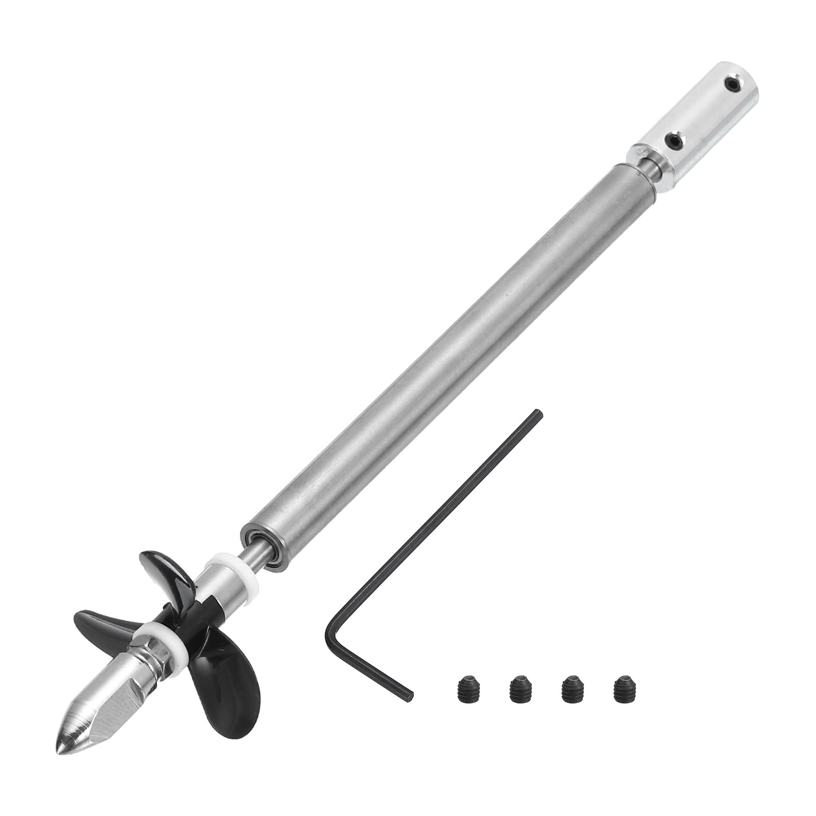 sourcing map Drive Shaft W Propeller and Coupling Joint for RC Boat Coupler Assemble Kit, L150mm Shaft, L25mm Sleeve, D36mm Three Propeller, Fit for 2.3 mm Motor Shaft