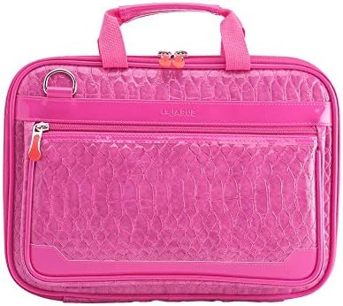 Lejarue Women's Crocodile 15.6 Inch Laptop Shoulder Bag /Macbook Pro 15 Inch Padded Bag - Hot Pink