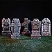 17 Inch Halloween RIP Graveyard Tombstones-5 Pack Halloween Decorations with 12 Metal Stakes for Outdoor Yard Decoration
