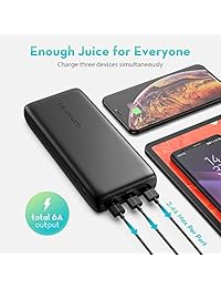 Power Banks RAVPower 32000mAh 6A Output cargador portátil batería externa (3 puertos USB 2.0, 2.4 A input) Batería de polímero de litio de alta densidad.