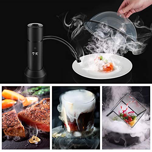 TMKEFFC Smoking Gun Portable Smoker Infuser, Handheld Cocktail Smoke Food Smoker for Meat, Sous Vide, Grill, BBQ, Drinks, Cheese, Black