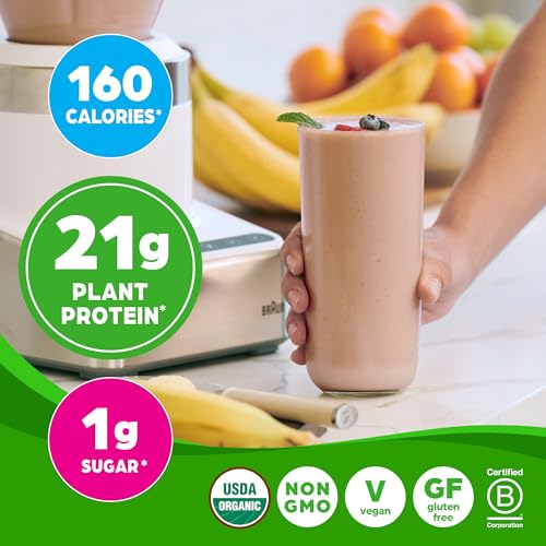 Orgain Organic Vegan Protein + 50 Superfoods Powder, Creamy Chocolate Fudge - 21g Plant Based Protein, 9g Prebiotic Fiber, No Lactose, Gluten Free, No Added Sugar, 2.02 lb (Packaging May Vary)