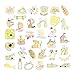 35 Pcs VSCO Stickers for Water Bottles and Laptop, Hiseanllo Cute Variety of Stickers Pack, Big Waterproof Decals for Tumbler Mug Luggage Travel - Suitable for Kids Teens Girls Women(Yellow)