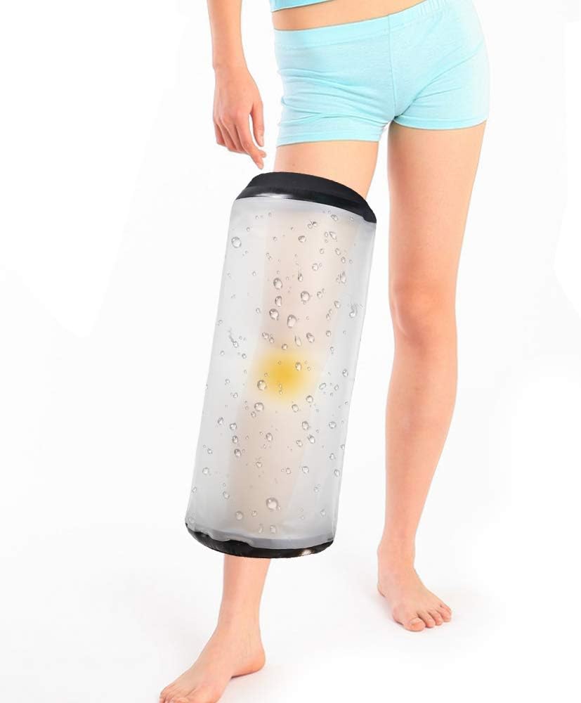 【2020 Newest】Waterproof Knee Cast Cover for Shower, Knee Wound Protector for Shower Bath, Reusable Bandage Protector Dressing Cover with Watertight Seal for Knee, Elbow and Leg: Health & Personal Care