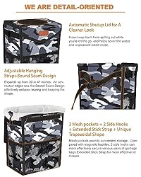 Pritent Car Trash Can with Lid, Cute Leakproof Car