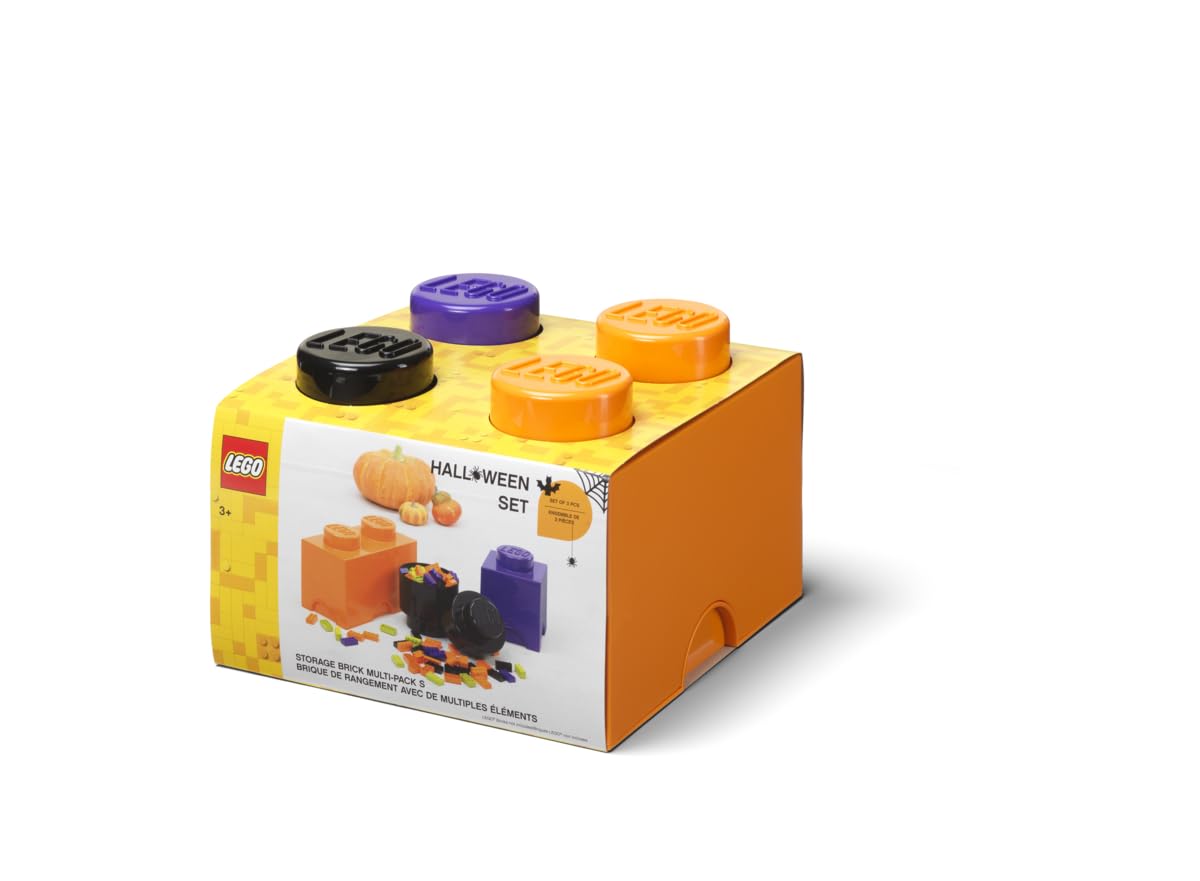 LEGO Storage Brick Multipack S, Stackable Storage Boxes, Set of 3 pcs, Perfect for Desk Storage, LEGO Organizer, Toy Box, Home Decor, Mix of colors