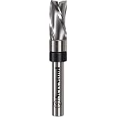 Serestool Top Bearing Flush Trim Router Bit 1/4 Shank, 3/8" Cutting Diameter, 3/4" Cutting Length, 3 Flutes Down Cut, Carbide Spiral Pattern Template Bit for Wood Trimming
