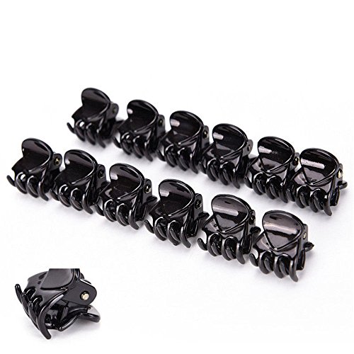 Barhunkft(TM) Fashion Women 12pcs Black Plastic Mini Hairpin 6 Claws Girls Hair Clip Clamp