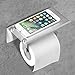 Bosszi New Concise Style Self Adhesive Wall Mount Paper Tissue,SUS304 Stainless Steel Toilet Paper Towel Holder Mobile Phone/Soap Storage Shelf,Brushed