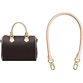 Jiesinlov 27.5inches Vachetta Leather Shoulder Rolled Strap Replacement,Short Bags Strap for Soft Lucky Speedy 25 30 Handbags(Apricot)