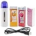 iMeshbean® Depilatory Roll on Wax Heater Roller Warmer Cartridge Strips Honey & Milk Hair Removal Kit for Women Men (2 Wax & 1 Paper)