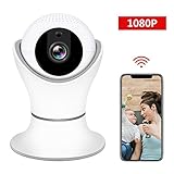 HD 1080P Wireless IP Camera, WiFi Home Security Surveillance IP Camera with 3D Navigation Panorama for Elder/Pet/Office/Baby Monitor, Nanny Cam with PTZ Two Way Audio Motion Detection Night Vision