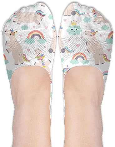 Rainbow Unicorn Clouds Horse Personalized Womens Non Slip Boat Ankle Short Low Cut No Show Thin Socks For Yoga Train Hiking Cycling Running Sports Soccer