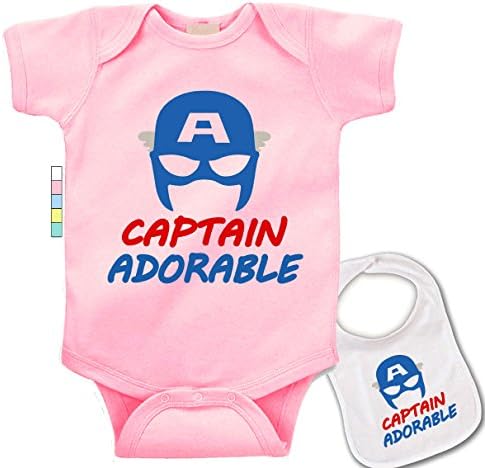 Captain Adorable-Cute Captain America Marvel Comics Baby Bodysuit Onesie &amp; Bib