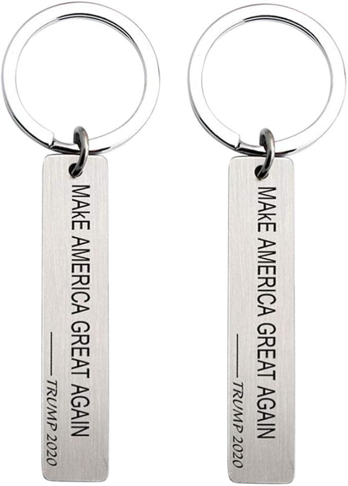 Besportble 2 Stuck 2020 Trump Schlusselbund Machen Amerika Wieder Grossartig Schlusselring Edelstahl Tasche Anhanger Ornament Fur Prasidentschaftskampagne Party Geschenk Amazon De Bekleidung