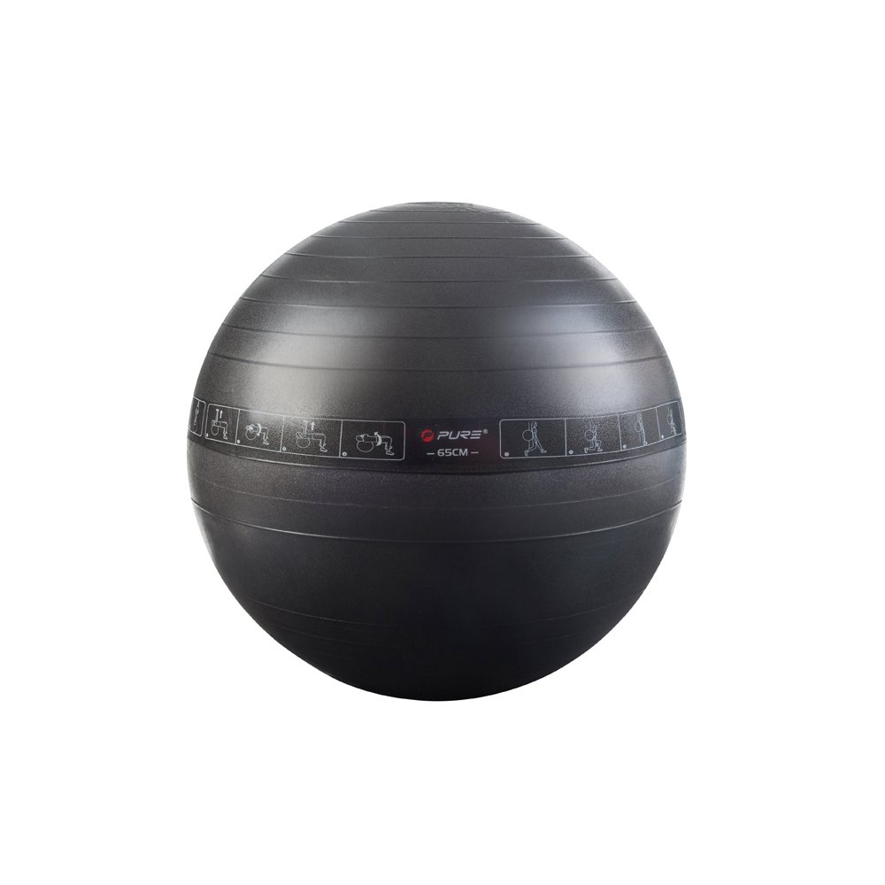 Pure2Improve Unisex Adult Exercise Ball 65cm Exercise Ball 65cm - Black,.