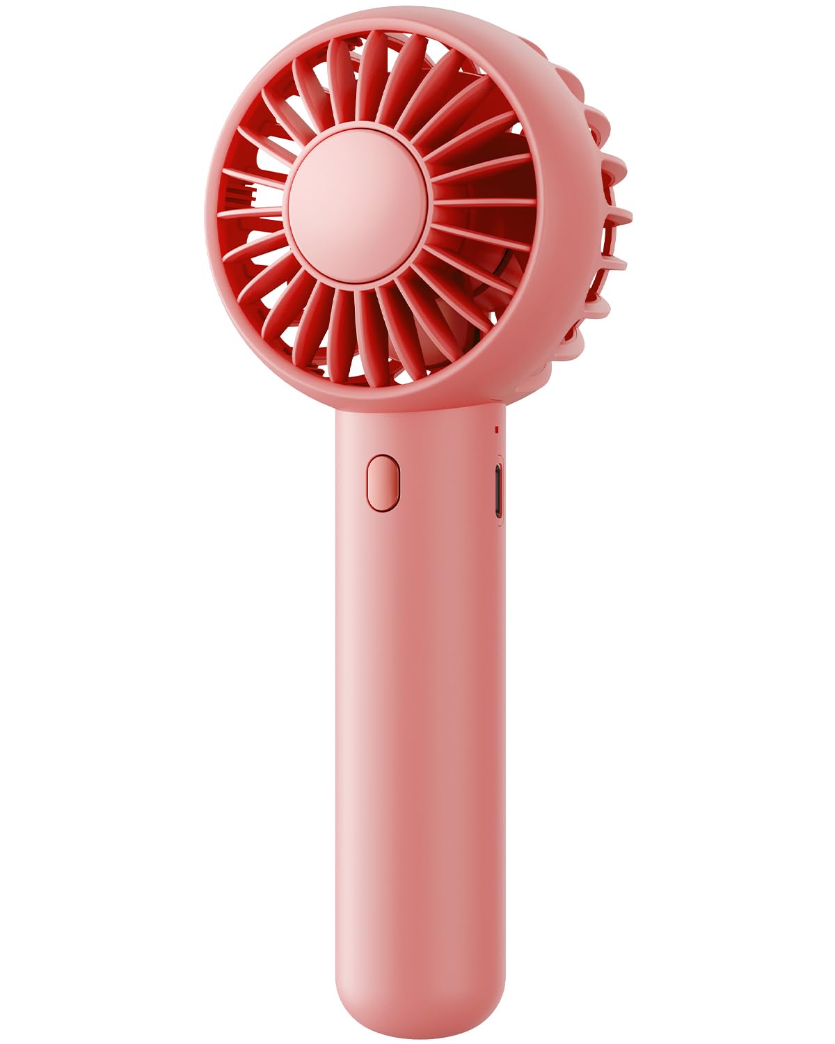 Gaiatop Mini Portable Fan, Powerful Handheld Fan, Cute Design 3 Speed Personal Small Desk Fan with Base, Lightweight Makeup USB Rechargeable Fan for Stylish Girl Women Travel Indoor Outdoor Coral Red