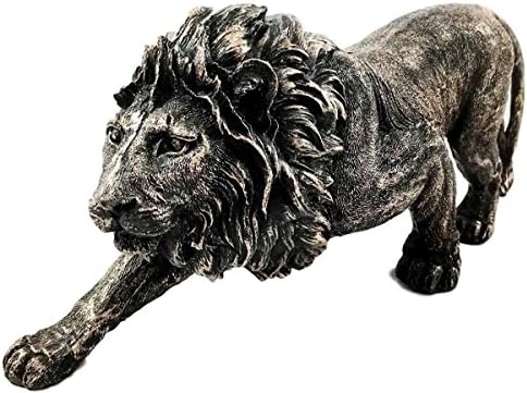 Hand Made Figurine Statue Bronze Finish Aslan Lion 12" Long Western Home Gift Decorative