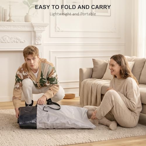 NALONE Colchón Hinchable 2 Plazas con Inflador 191x137x33cm, Colchón Inflable Matrimonio Autohinchable Cama Hinchable Eléctrico para Uso Doméstico Y Camping
