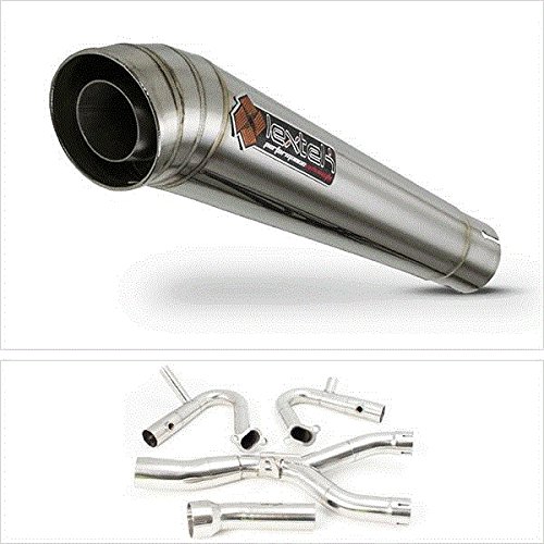 Lextek MP4 S/Steel Megaphone Exhaust System for BMW R 1200 GS (12-17) (#1379)