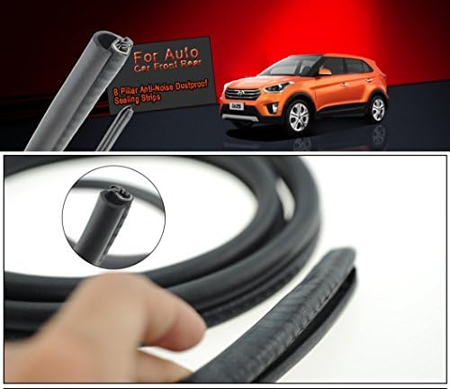 Weather Stripping - Rubber Stainless Steel Filler Strip For B pillar Car Door Protection Sealant Noise Insulation Tirm Car Accessories 2 Pcs (1 Pcs 80 cm)