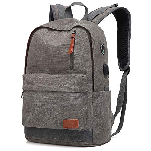 Canvas Backpack USB Charging Port