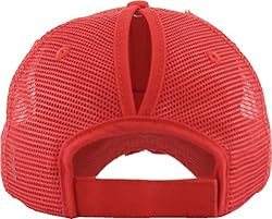 PONY-002M RED Ponytail Messy High Bun Adjustable