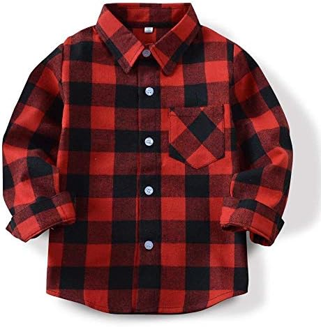 Sobrisah Men Boy Button Down Shirt Kid Flannel Shirt Toddler