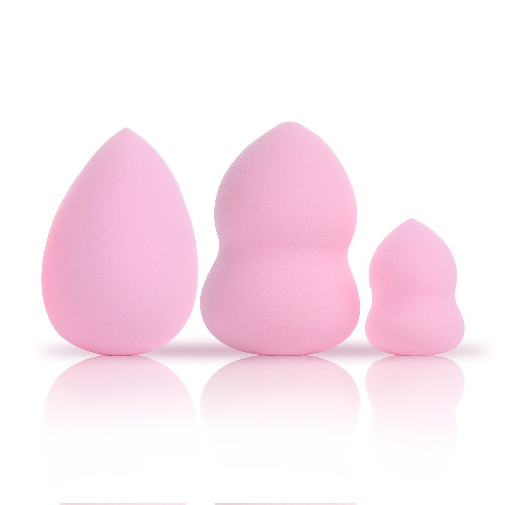 Lameila Makeup Sponge Blending Powder Puff Beauty Sponge Egg Shaped for Liquids Concealer Cream - Set of 3 Make Up Sponge (2Normal+1Small)