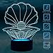 YiaMia Mermaid Decor 3D Night Light Led Shell Lamp Under The Sea Party Supplies and Table Decorations for Home Smart Touch 7 Colors Change USB Powered Gifts for Valentine's Day