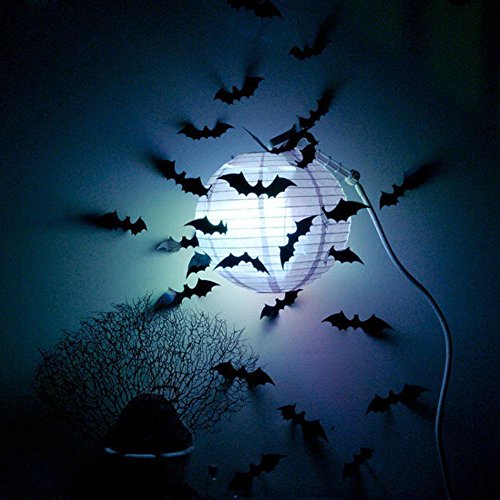 Megrocle 3D Bat Wall Decor DIY Scary Black Bats Wall Decals Removable Window Stickers Halloween PVC Party Supplies Decorations,36 pcs - Thumbnail 6