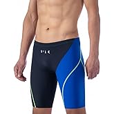 MY KILOMETRE Men’s Swim Jammer Hydrophobic Woven Fabric Compression Swimwear Chlorine Resistant for Training & Racing