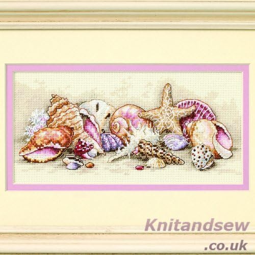 Gold Petites Seashell Treasures Counted Cross Stitch Kit-8X4 18 Count by Dimensions Gold Petites