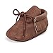 RVROVIC Baby Boys Girls Moccasins Soft Sole Tassels Prewalker Anti-Slip Shoes (S:0~6 Months, PU Dark Brown)