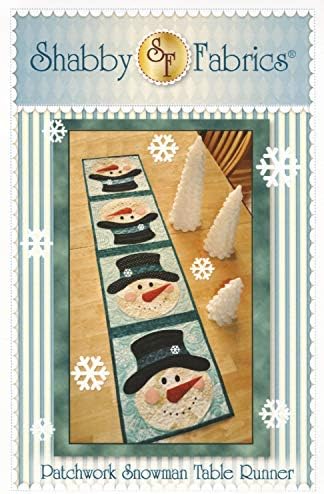 Patchwork Snowman Table Runner Pattern by Shabby Fabrics 12.5" x 53" SF48599