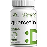 Quercetin 1,000mg Per Serving, 300 Capsules – Healthy Immune Support Supplements, High Bioavailable Flavonoids, Natural Antioxidant – Non-GMO, Soy Free, No Gluten