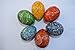 Set of 6 Hand Painted 2,5’’ Wooden Ukrainian Geometry ornament Easter Eggs (Pysanky) Gift