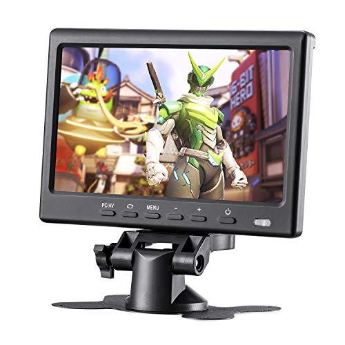 BASENSE 7 Inch Small Portable HDMI VGA HD LCD Computer Monitor Display 1024x600 for PC Laptop; Raspberry pi 3 Display Screen Monitor ; Video HDMI Monitor for Car Rearview Cameras with Remote