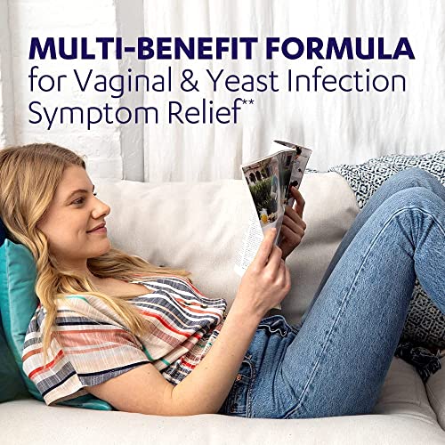 AZO Yeast Plus Dual Relief Tablets, Yeast Infection and Vaginal Symptom Relief, Relieves Itching & Burning, 60 Count (Pack of 2)