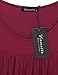 Vinmatto Women's Scoop Neck Pleated Blouse Top Tunic Shirt (XXL, Purple Red)