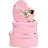 HAISENGO 3 Pcs Heart Shaped Box for Flower Arrangement Packaging Boxes Heart Gift Wrapping Box with Lid for Present Candy Gift Treat Box for Gifts Floral Boxes Lipstick Flower Packaging