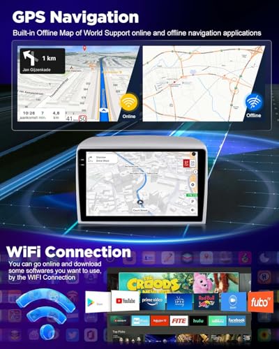 NHOPEEW 4+64G Android Autoradio per Lancia Ypsilon 2006-2011 con Carplay e Android Auto - Schermo incell da 9 pollici Supporto WiFi GPS Comandi al volante + Telecamera di retromarcia