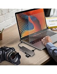 USB C a Hub, Concentrador USB C Digital AV Adapter, fiveboy Multipuerto USB tipo C a HDMI con entrega de potencia para la carga, salida de HDMI 4 K, 2 puertos USB 3.0 y Gigabit Ethernet (Golden)