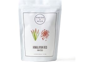 Fresh & Wild | Himalayan Red Rice | Natural Healthy Medium to Long Grain Rice Imported from India | Exotic, Complex Grains | 1 lb | Chef-inspired Ingredients