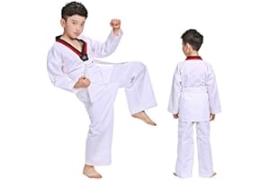 Kids Costumes Clothing White Taekwondo Uniforms Karate Judo Dobok Clothes Children Unisex Long Sleeve Taekwondo Uniform