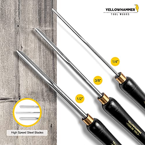 Yellowhammer Turning Tools Essentials 3 Piece Bowl Gouge Set Includes 1