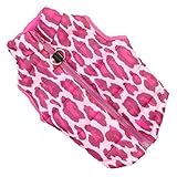 Sunward Fashion Winter Warm Leopard Skull Camouflage Puppy Pet Dog Clothes Harness Vest Jacket Coat Pets Clothing (Hot Pink leopard, S)
