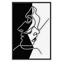 Framed Canvas Wall Art Abstract Faces Canvas Prints Home Artwork Decoration for Living Room,Bedroom - 16x24 inches